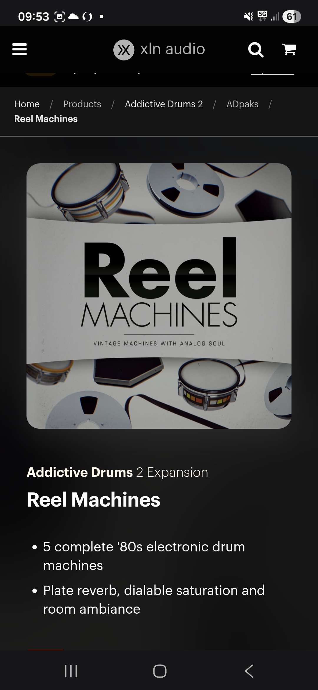 XLN Audio addictive drums 2 + reel machines